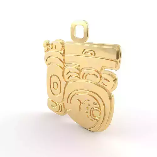 Mayan native glyph pendant 05