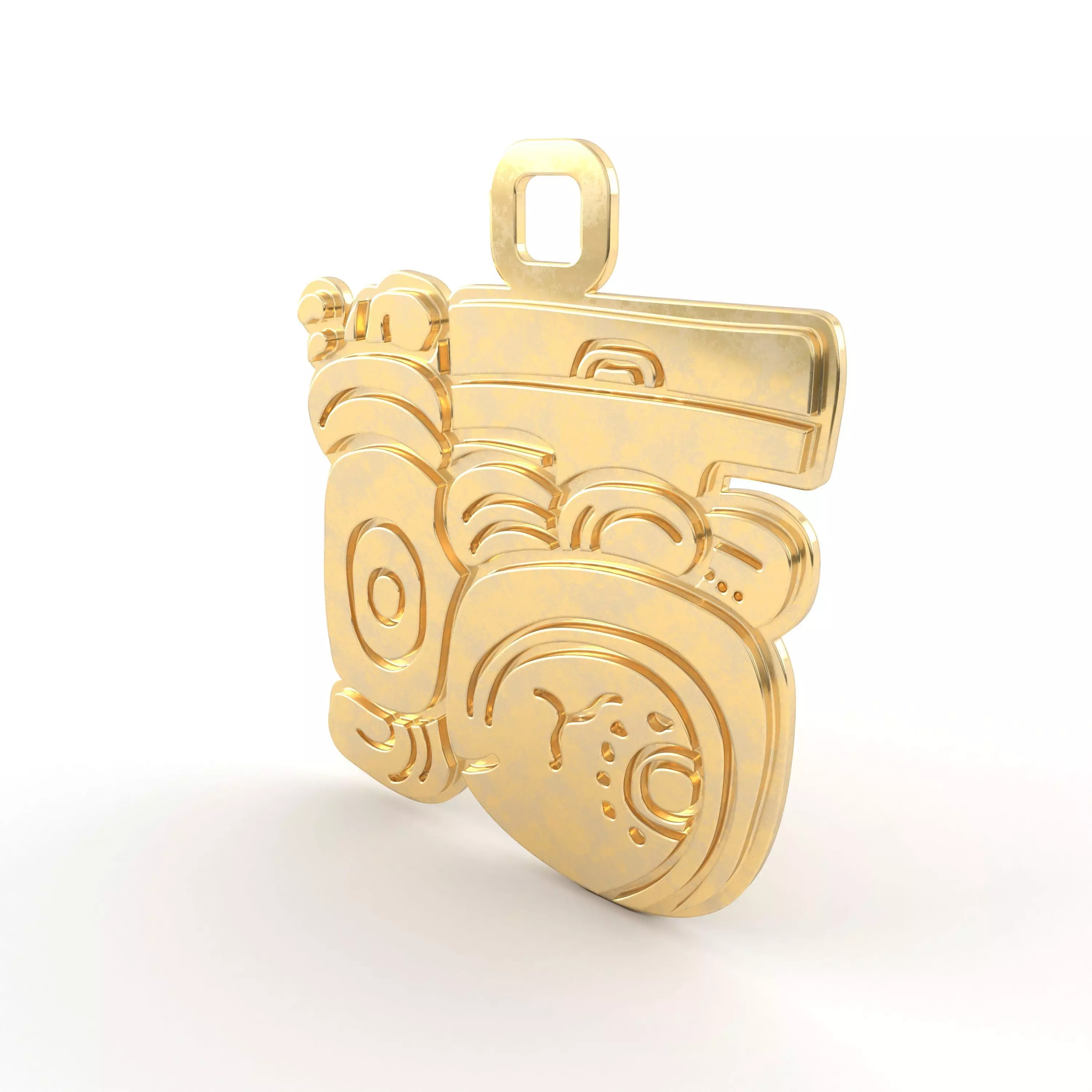 Mayan native glyph pendant 05 3D print model_0