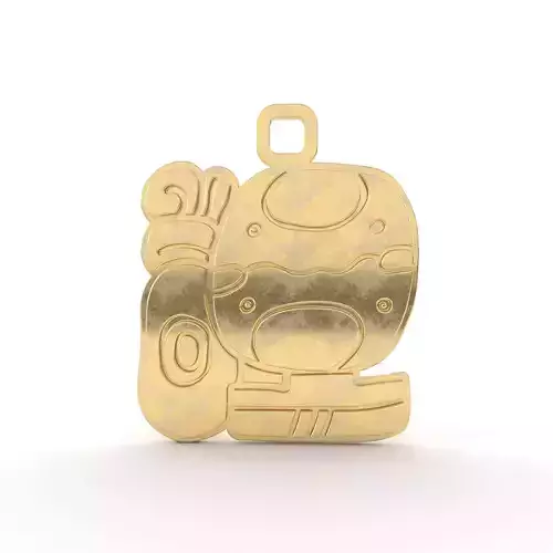 Mayan native glyph pendant 06 3D print model