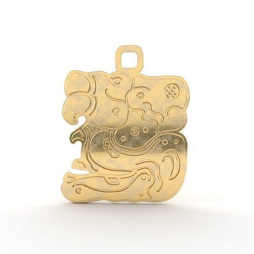Mayan native glyph pendant 07 3D print model