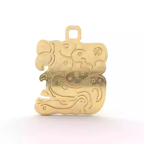 Mayan native glyph pendant 07 3D print model