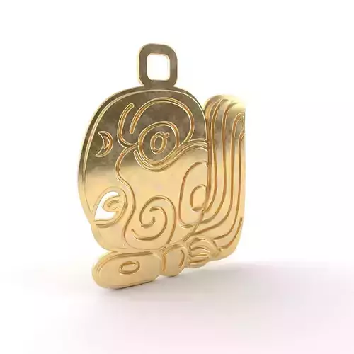 Mayan native glyph pendant 08