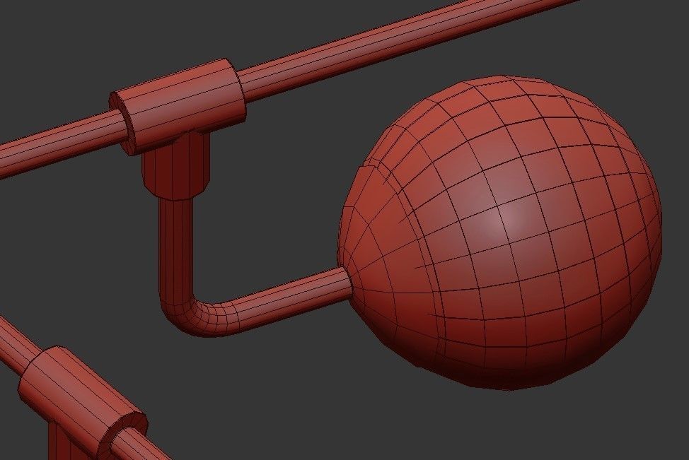 AGIRA modern brass and glass ceiling light 3D model_3