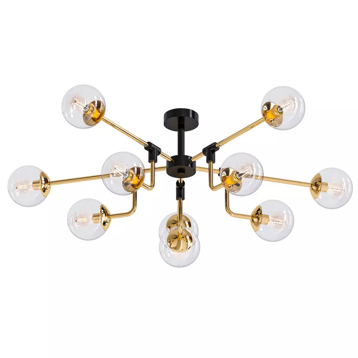 AGIRA modern brass and glass ceiling light 3D model_0