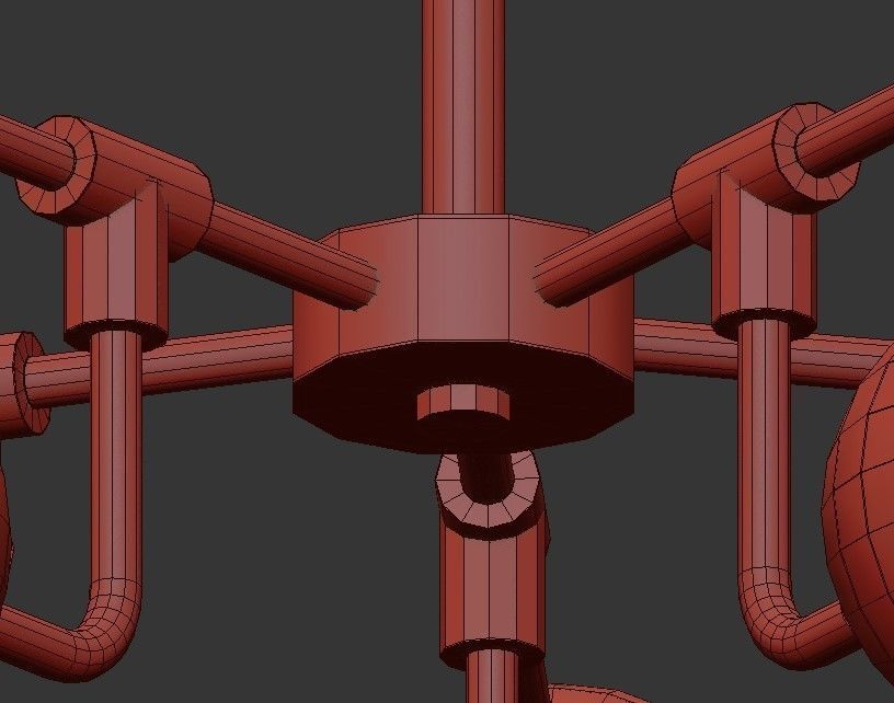 AGIRA modern brass and glass ceiling light 3D model_2