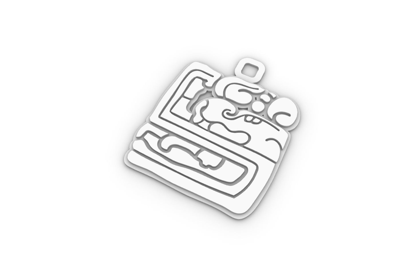 Mayan native glyph pendant 10 3D print model_7