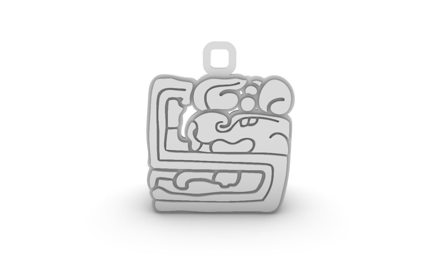 Mayan native glyph pendant 10 3D print model_9