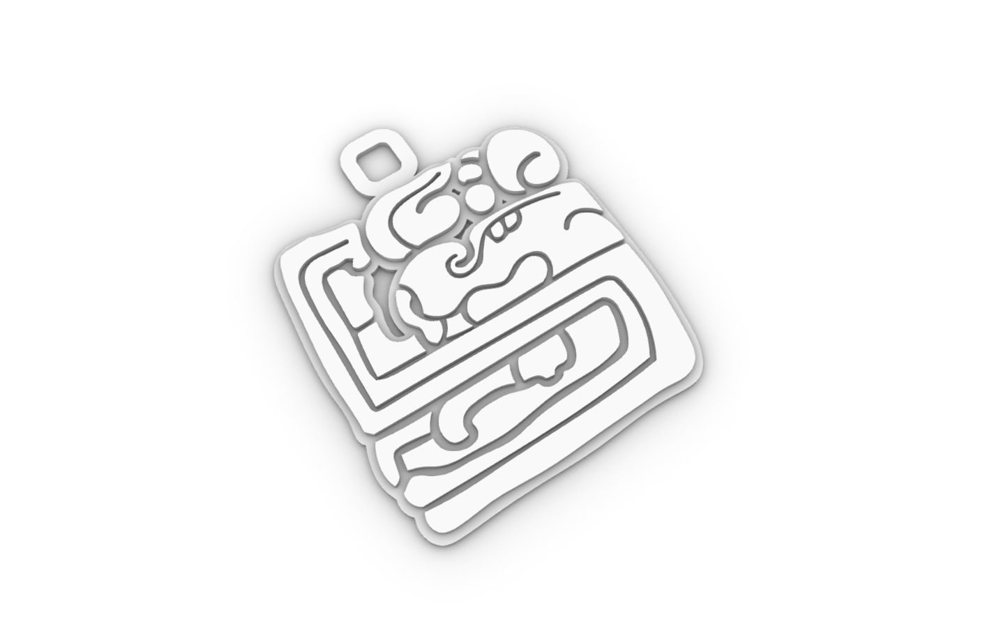 Mayan native glyph pendant 10 3D print model_8