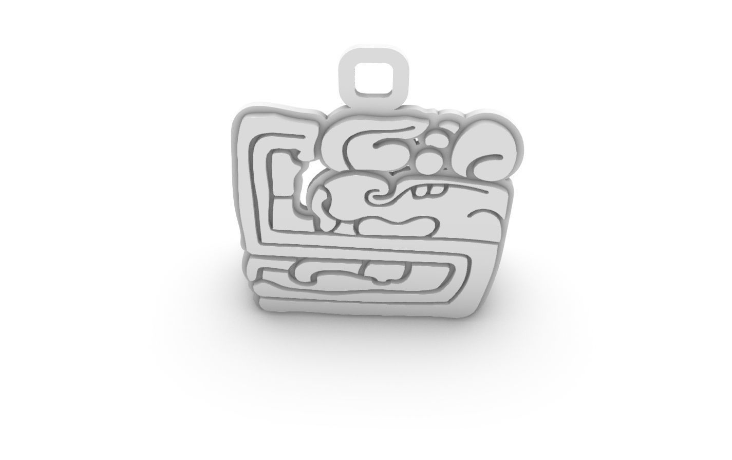 Mayan native glyph pendant 10 3D print model_13
