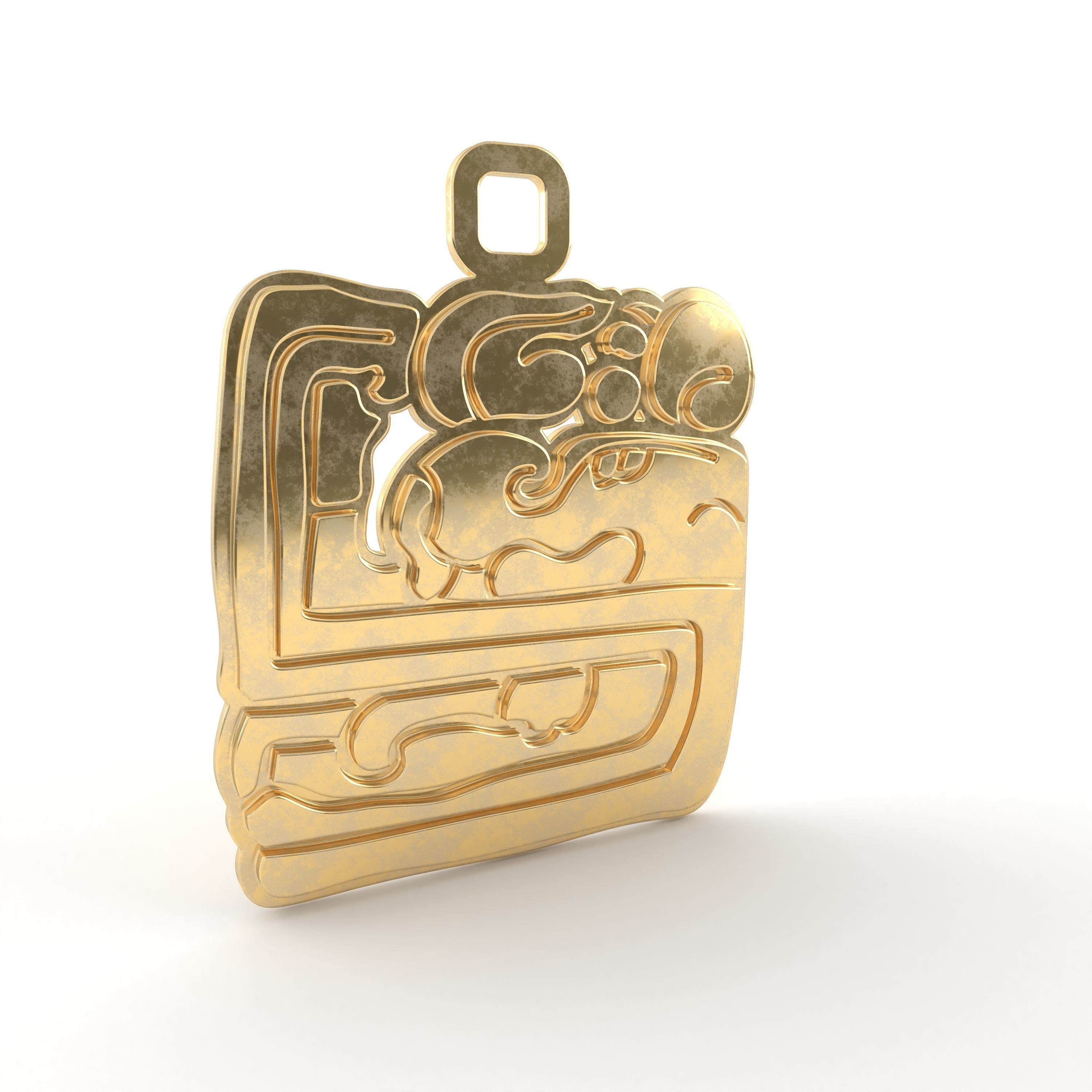 Mayan native glyph pendant 10 3D print model_1