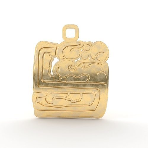 Mayan native glyph pendant 10 3D print model