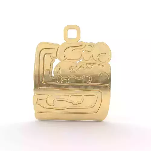 Mayan native glyph pendant 10 3D print model
