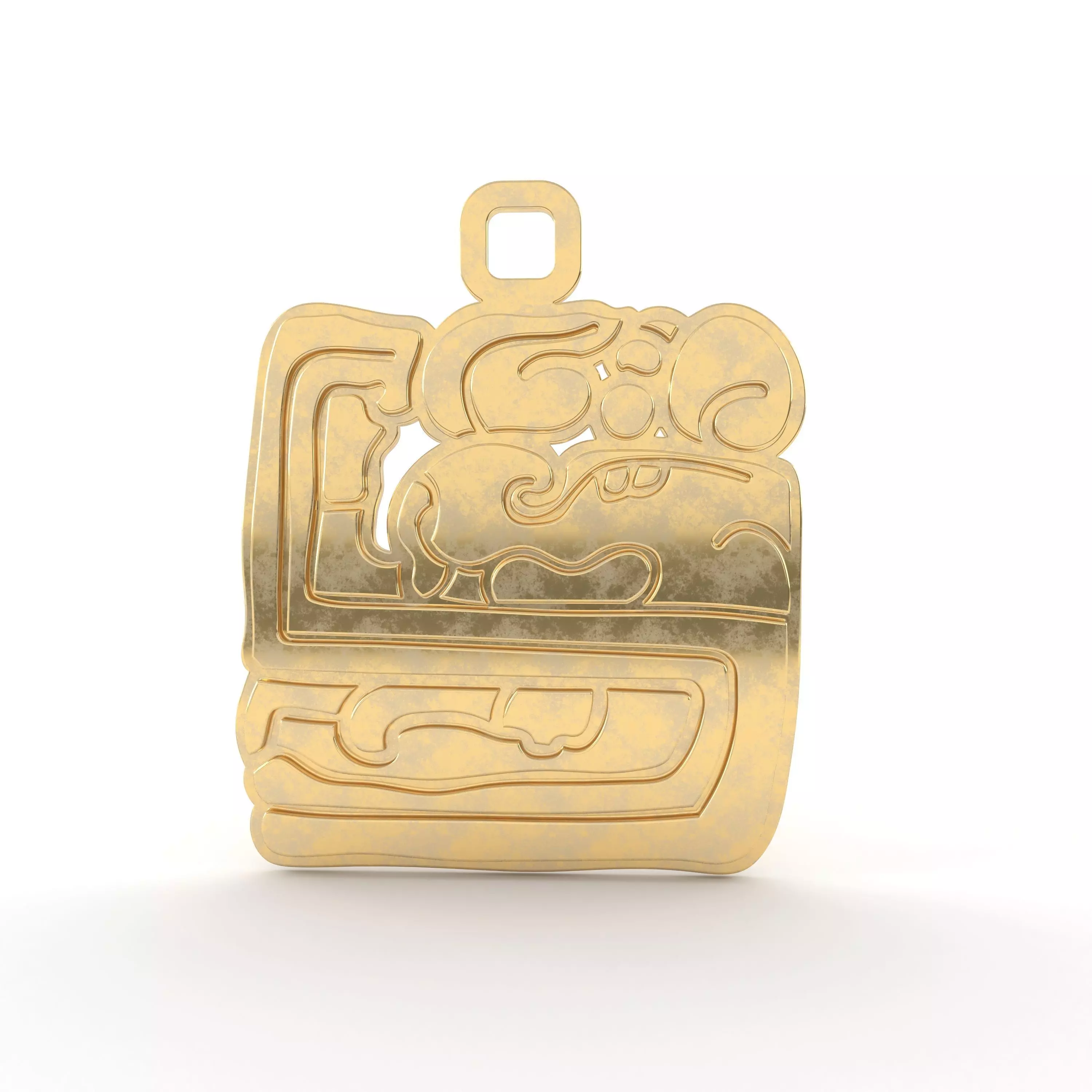 Mayan native glyph pendant 10 3D print model_0