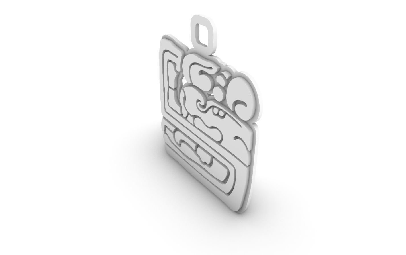 Mayan native glyph pendant 10 3D print model_12