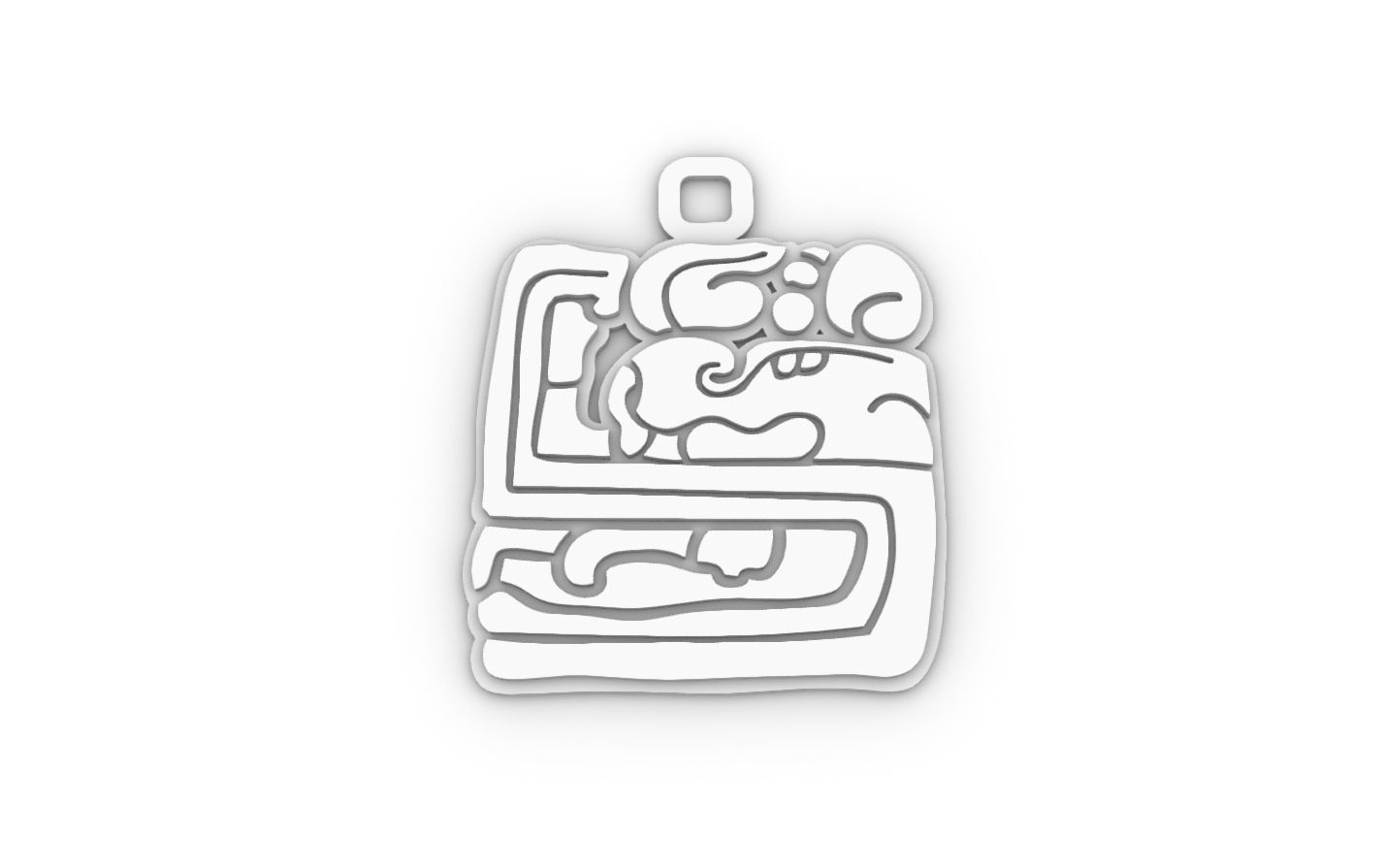 Mayan native glyph pendant 10 3D print model_6