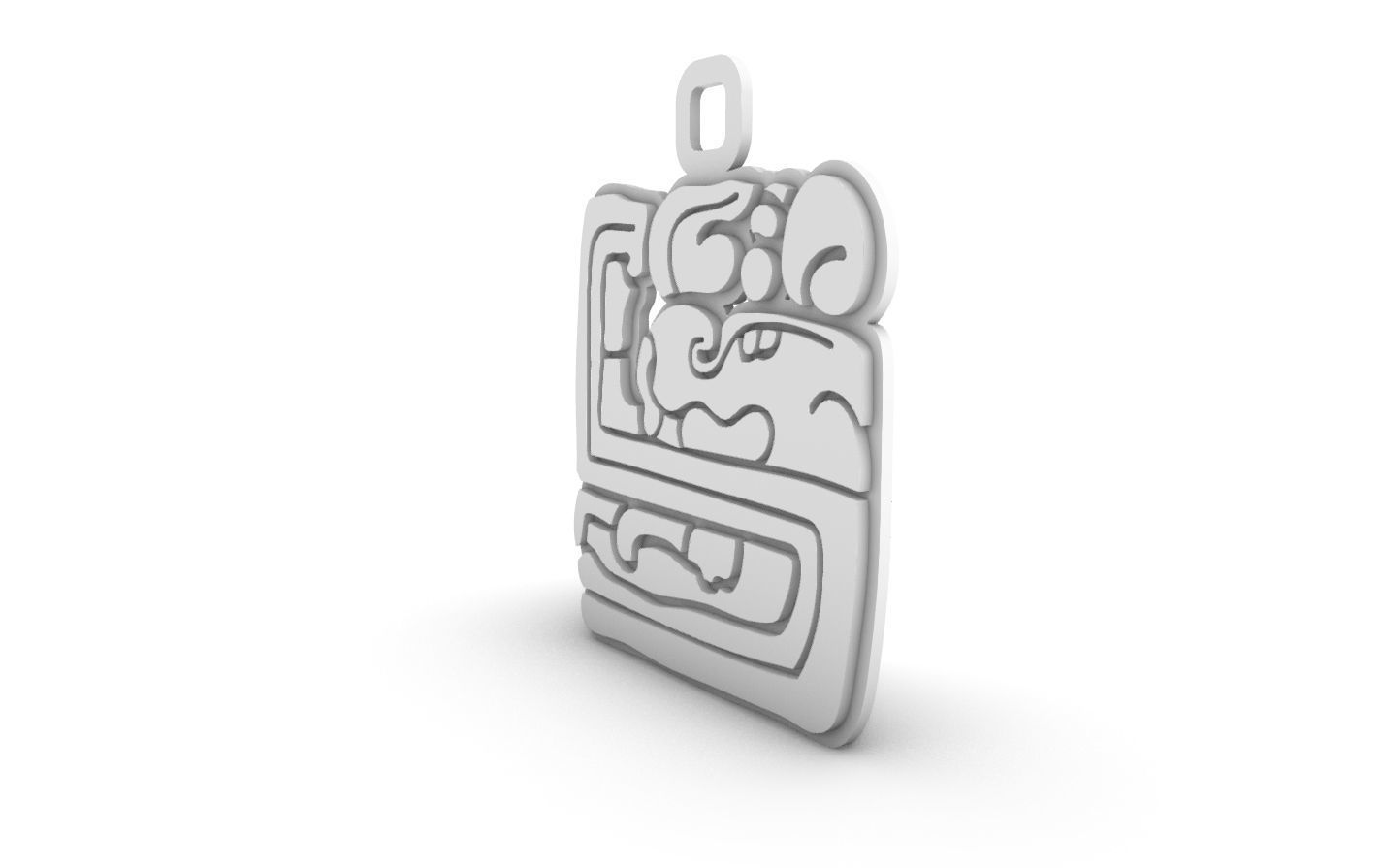 Mayan native glyph pendant 10 3D print model_11