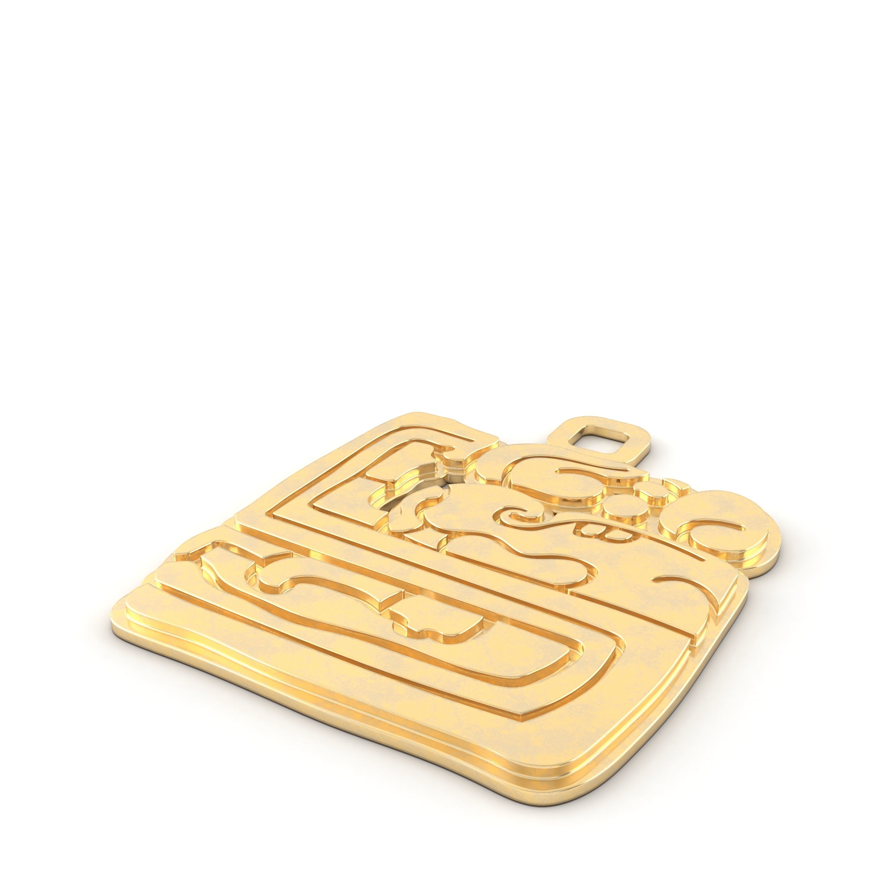 Mayan native glyph pendant 10 3D print model_5