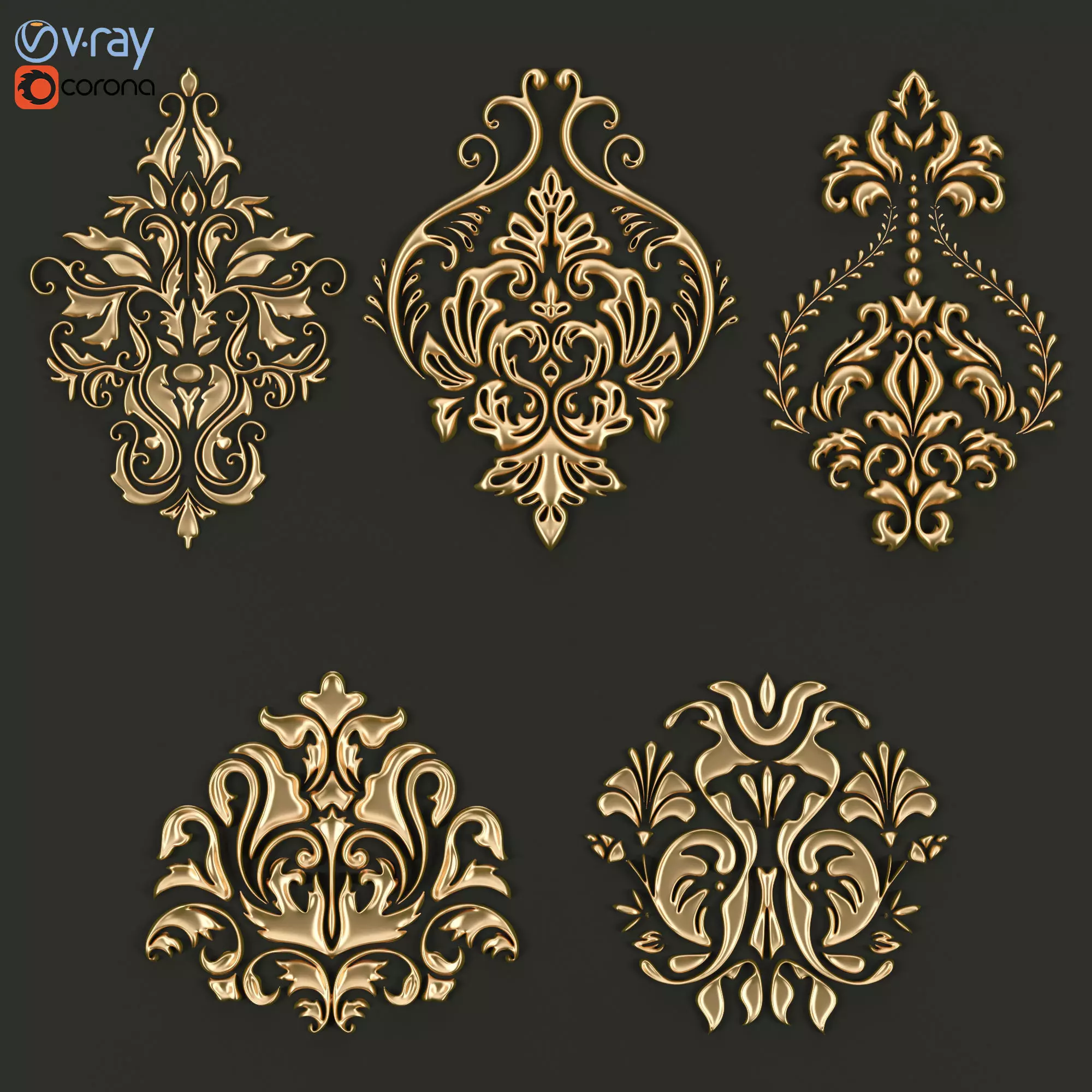 Ornament set 002 3D model_0