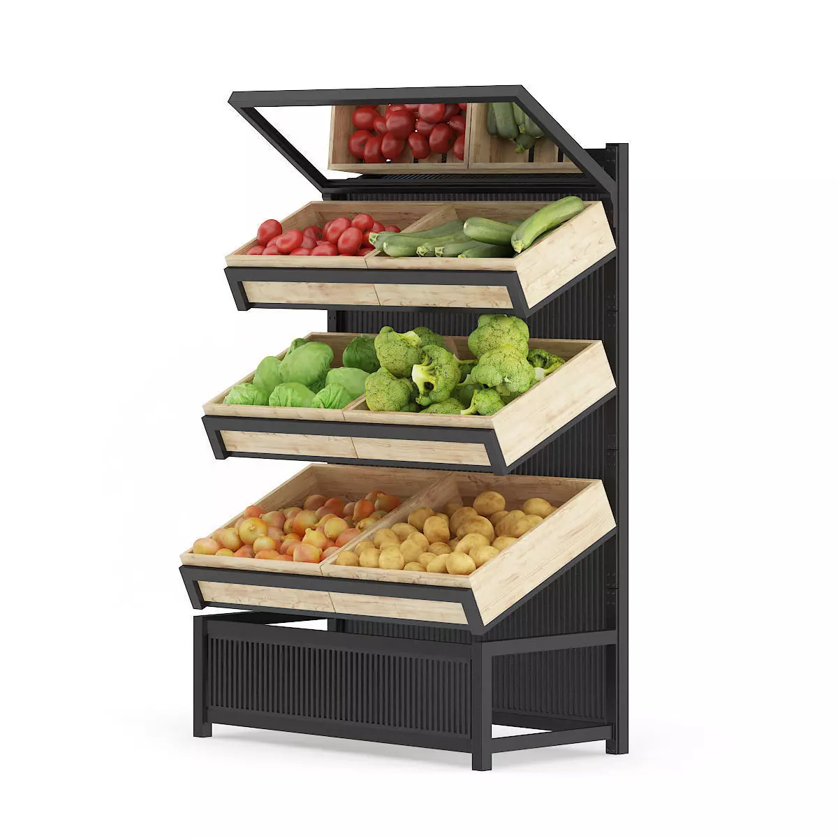 Market Shelf Vegetables 3D model