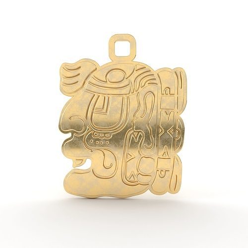 Mayan native glyph pendant 11 3D print model