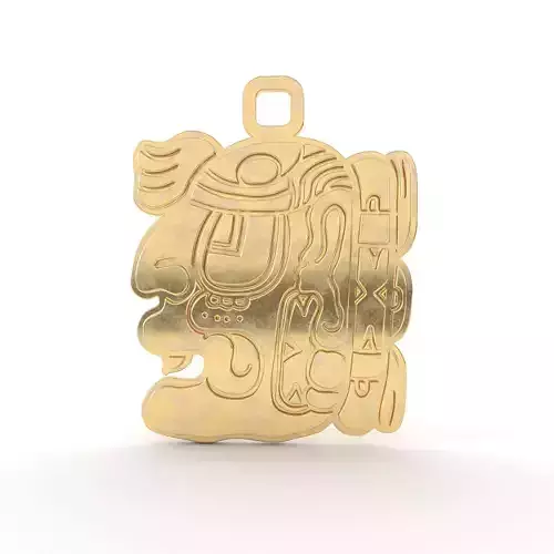 Mayan native glyph pendant 11 3D print model