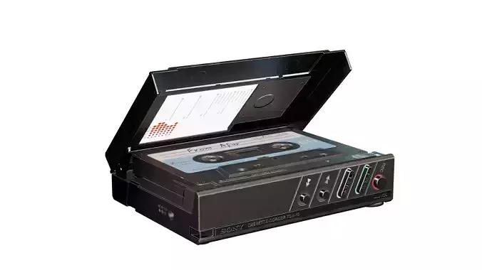 Sony TCM-10 Cassette-Corder Low-poly 3D model