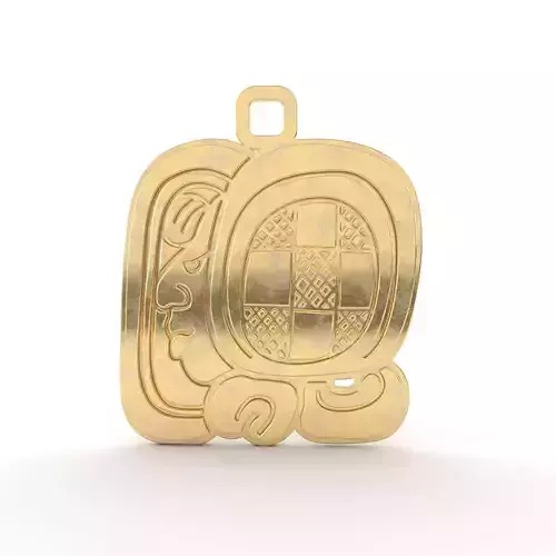 Mayan native glyph pendant 12