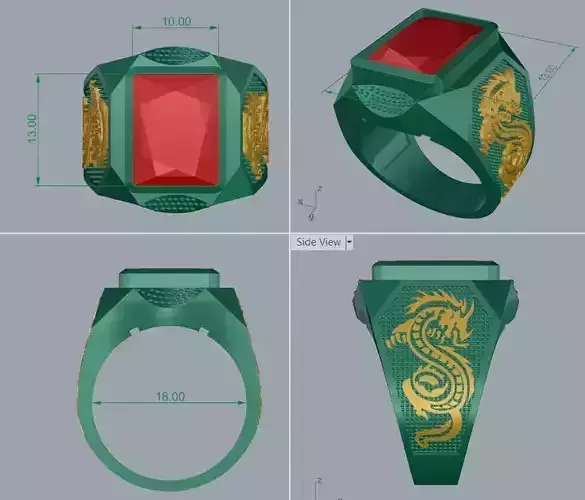 Ring Man Modern Gemstone RM-GPR-001