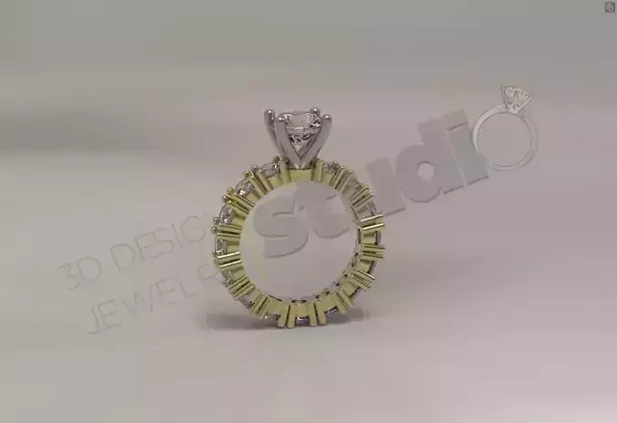 Luxury brilliant infinity solitaire ring 3d model