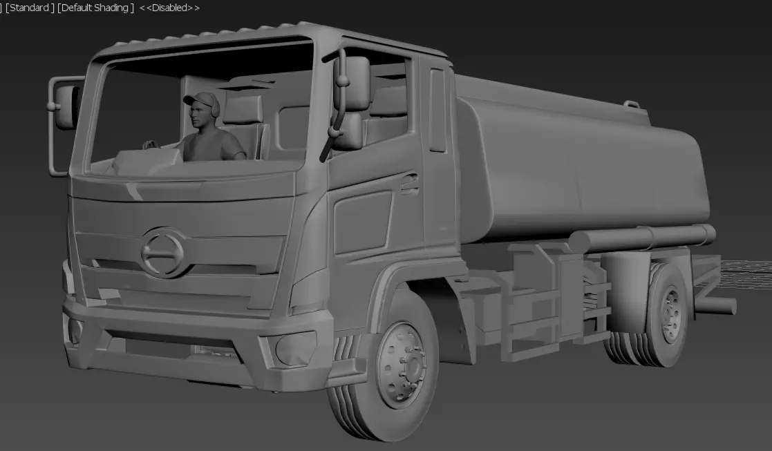 STL fuel Truck 72 scale 3D print model_0