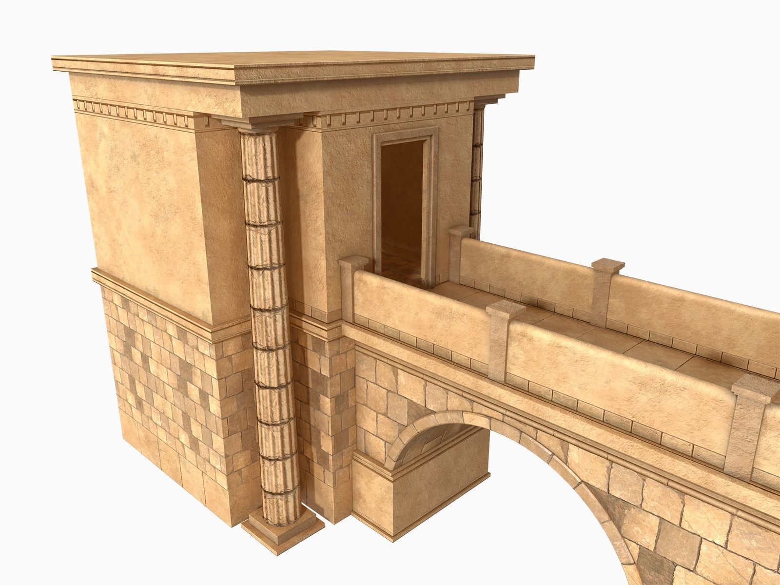 Lowpoly Ancient Temples Collection With Interior Low-poly 3D model_17