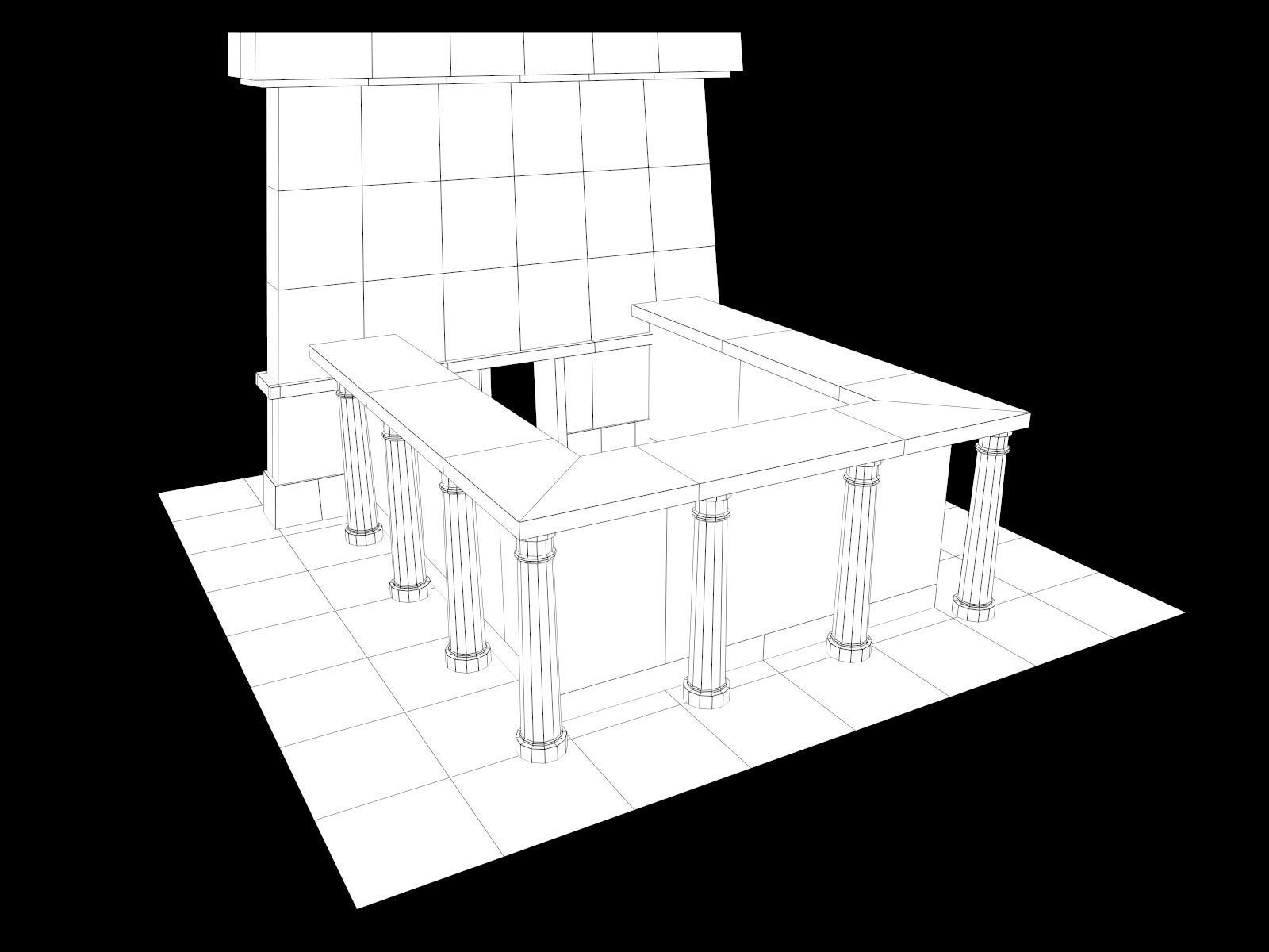 Lowpoly Ancient Temples Collection With Interior Low-poly 3D model_93