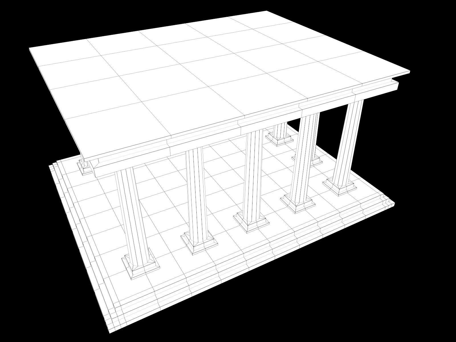 Lowpoly Ancient Temples Collection With Interior Low-poly 3D model_70