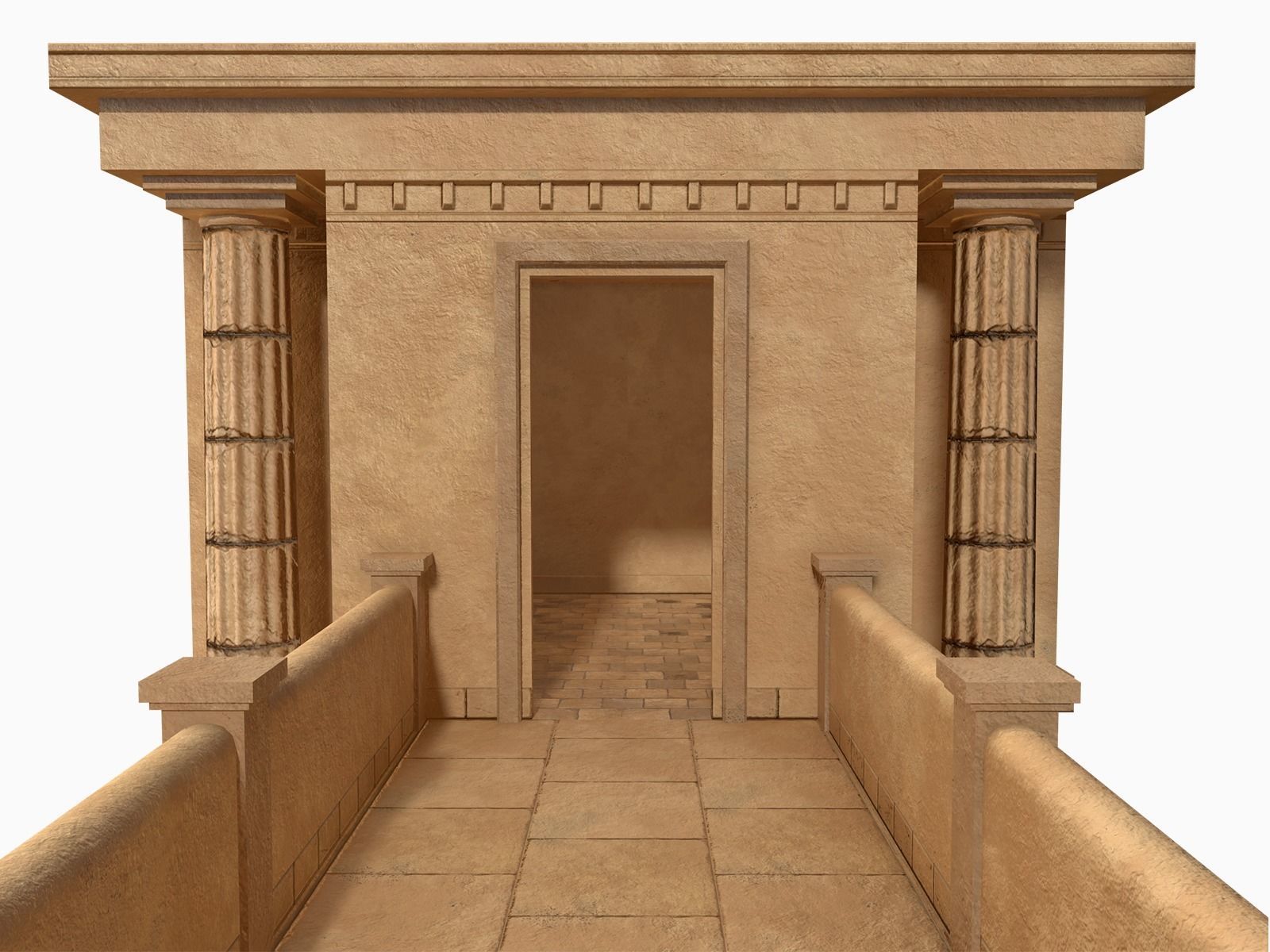 Lowpoly Ancient Temples Collection With Interior Low-poly 3D model_19