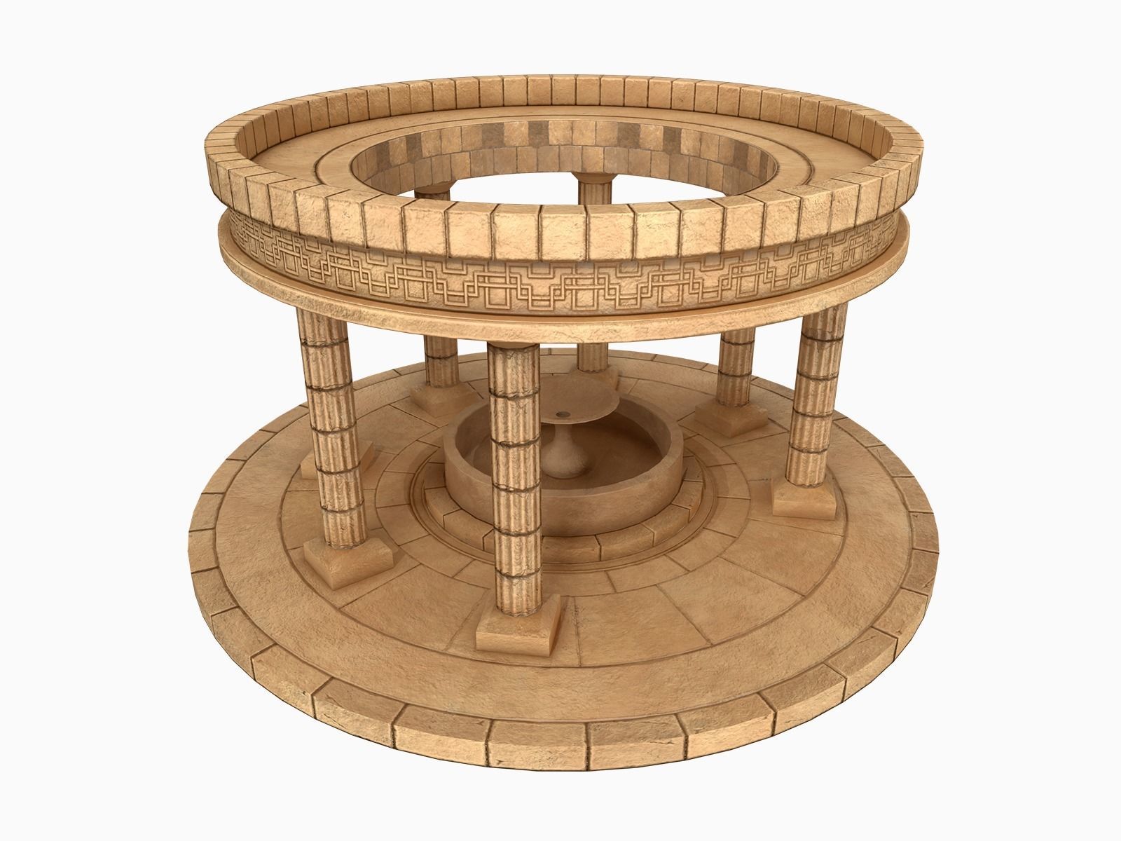 Lowpoly Ancient Temples Collection With Interior Low-poly 3D model_2