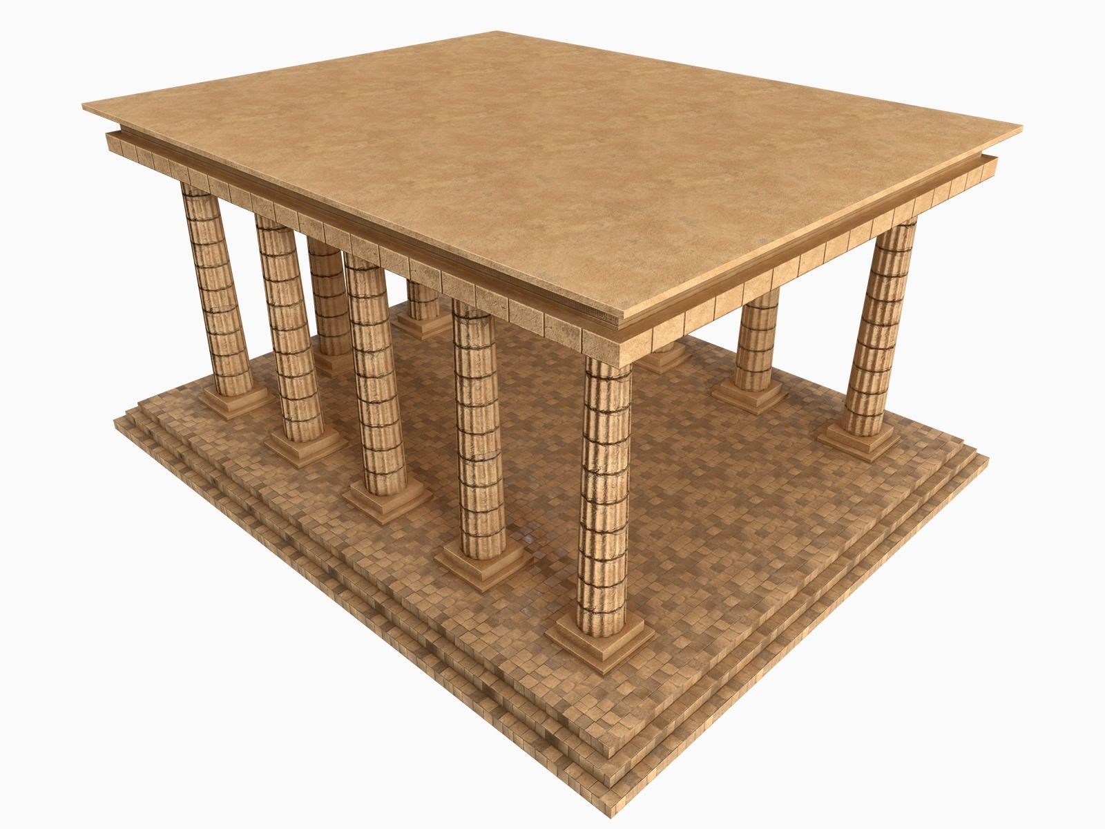 Lowpoly Ancient Temples Collection With Interior Low-poly 3D model_58