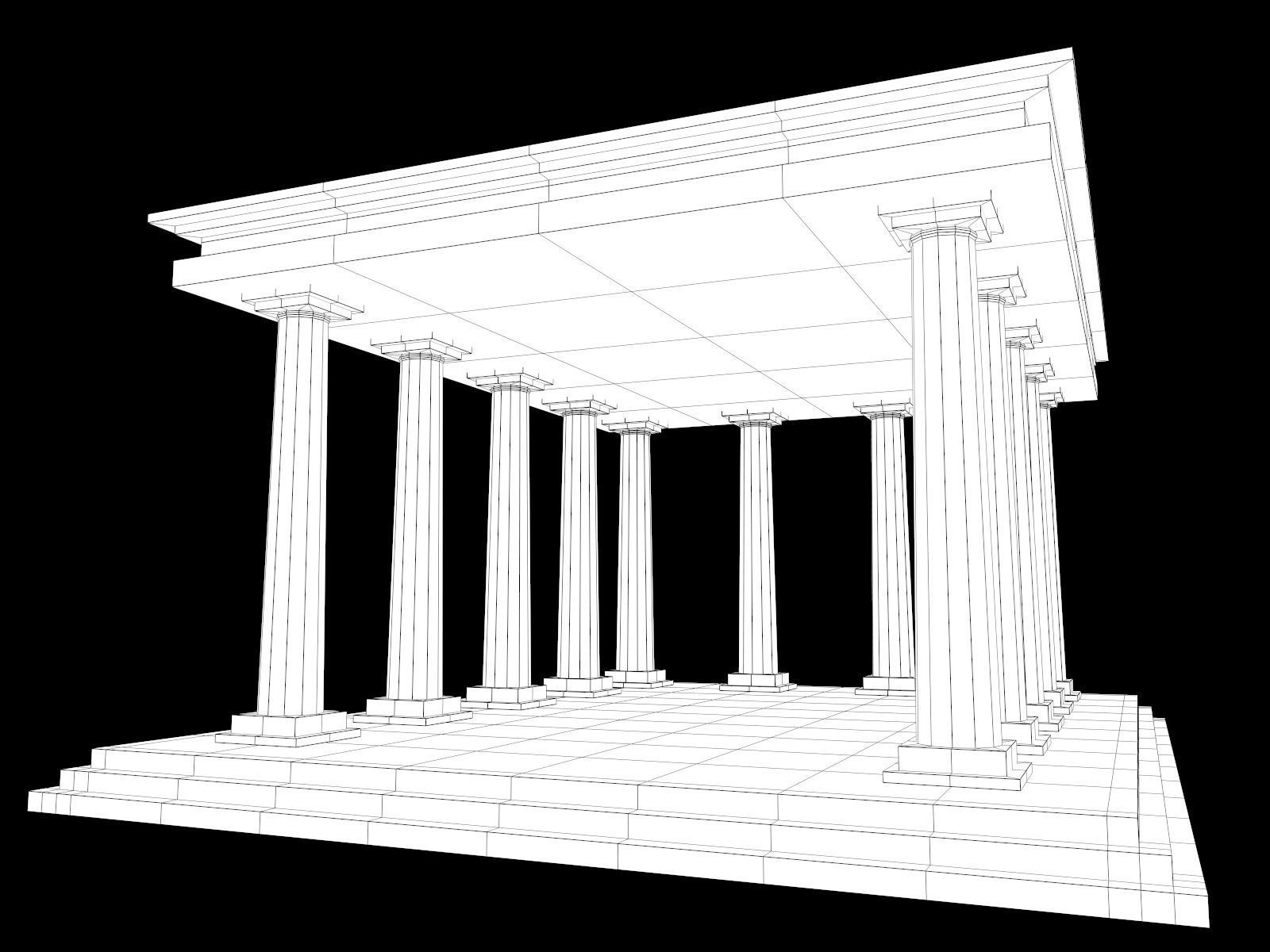 Lowpoly Ancient Temples Collection With Interior Low-poly 3D model_71