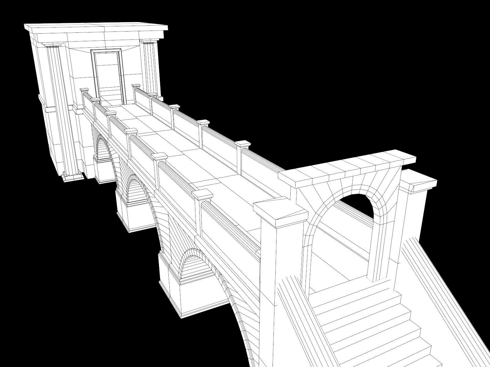 Lowpoly Ancient Temples Collection With Interior Low-poly 3D model_101