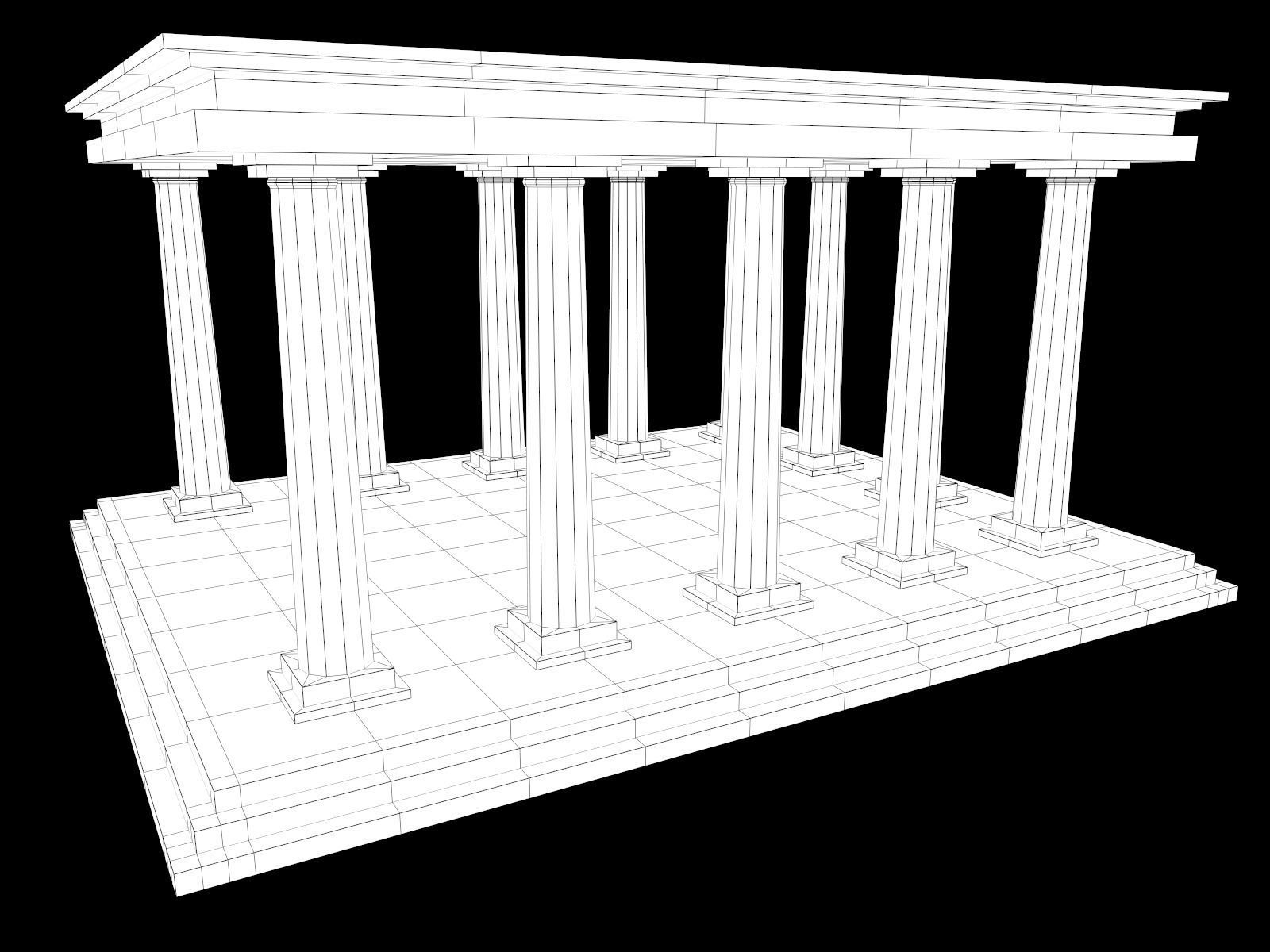 Lowpoly Ancient Temples Collection With Interior Low-poly 3D model_69