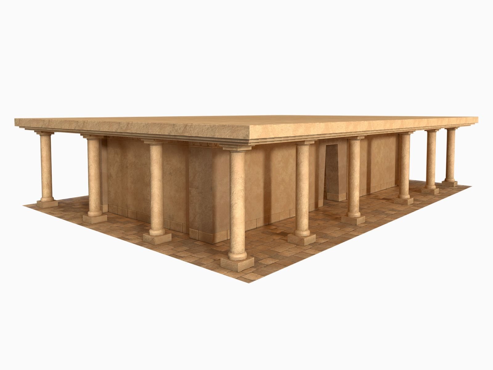 Lowpoly Ancient Temples Collection With Interior Low-poly 3D model_30