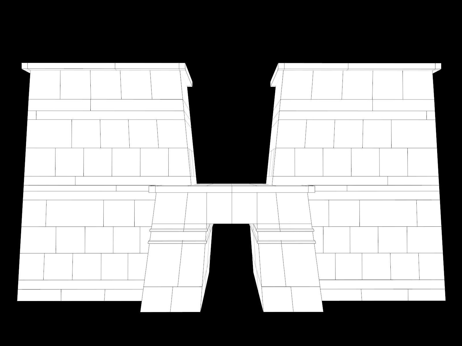 Lowpoly Ancient Temples Collection With Interior Low-poly 3D model_76