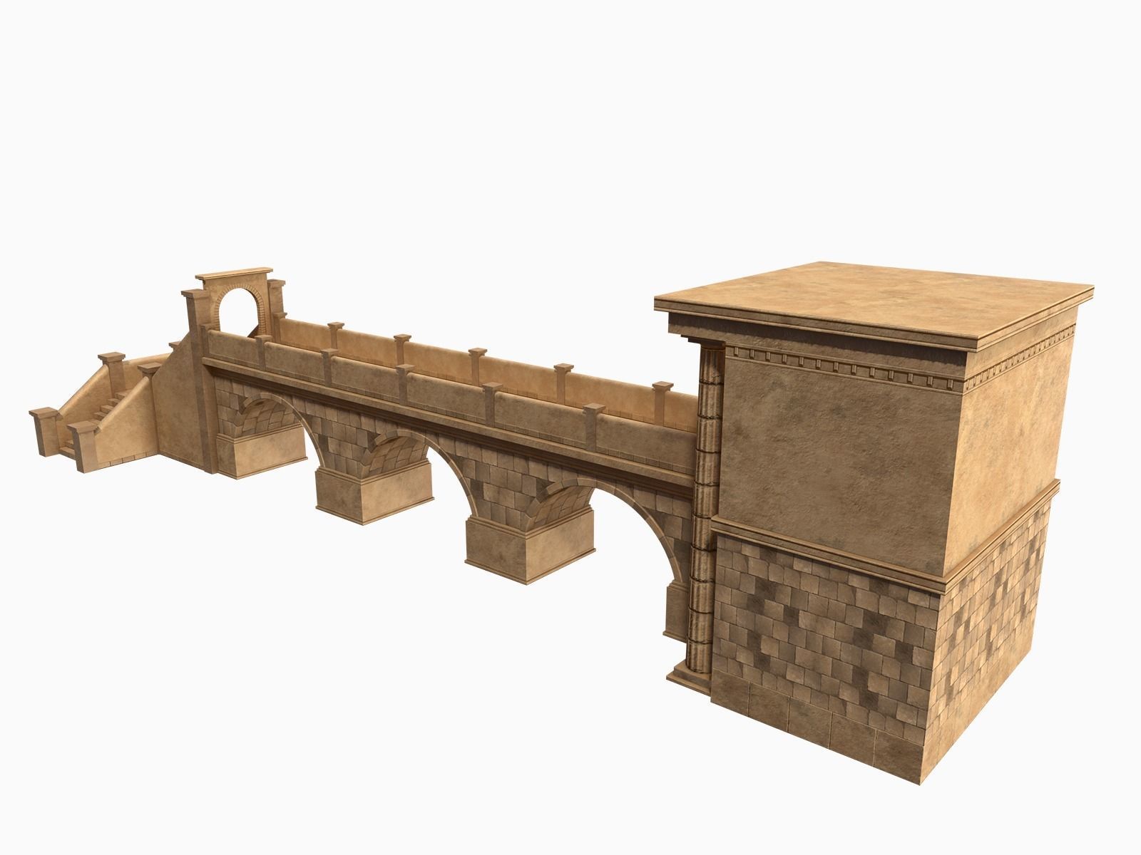 Lowpoly Ancient Temples Collection With Interior Low-poly 3D model_12