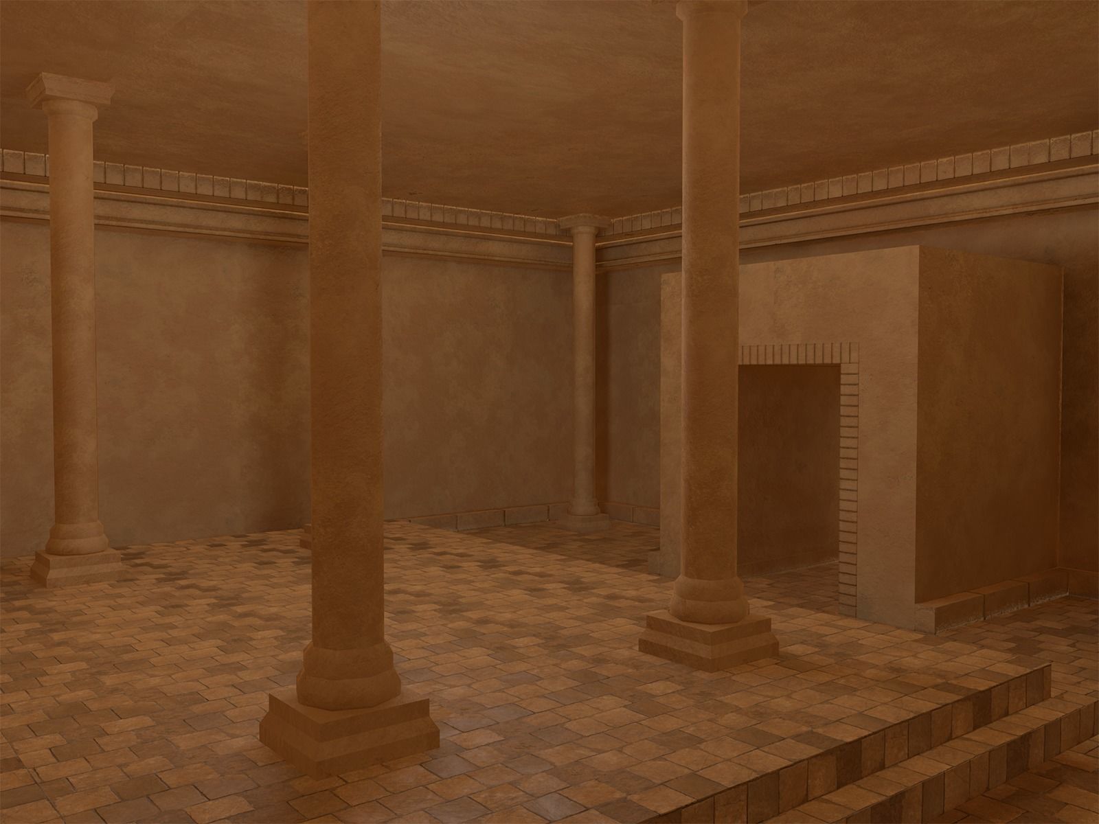 Lowpoly Ancient Temples Collection With Interior Low-poly 3D model_39