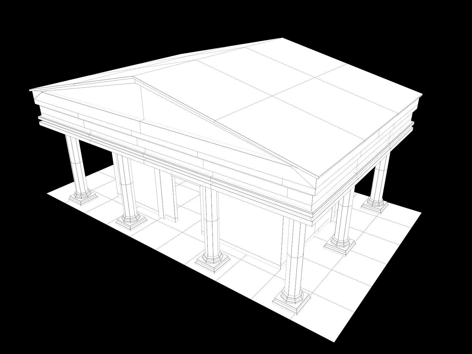 Lowpoly Ancient Temples Collection With Interior Low-poly 3D model_88