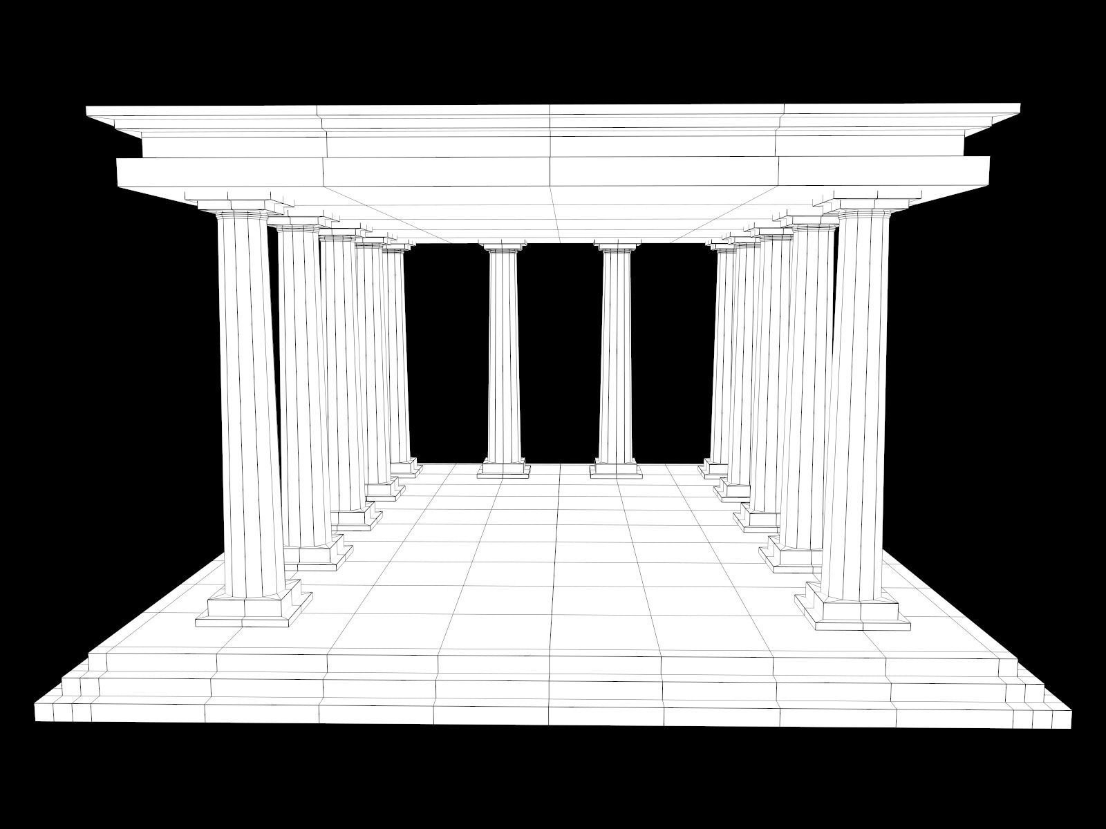 Lowpoly Ancient Temples Collection With Interior Low-poly 3D model_67