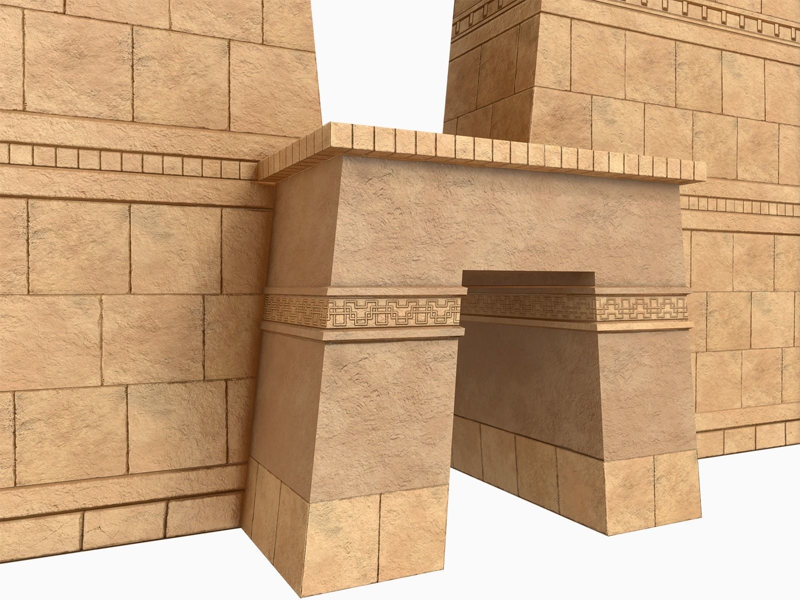 Lowpoly Ancient Temples Collection With Interior Low-poly 3D model_9