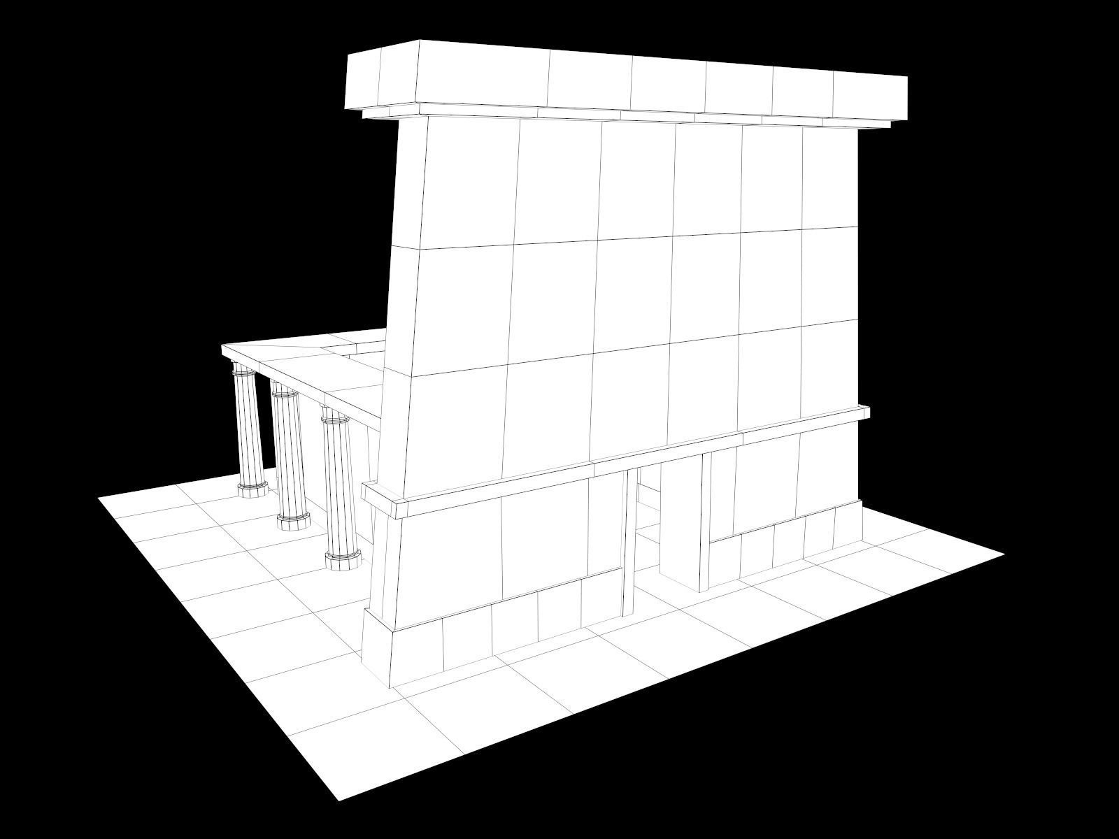 Lowpoly Ancient Temples Collection With Interior Low-poly 3D model_91