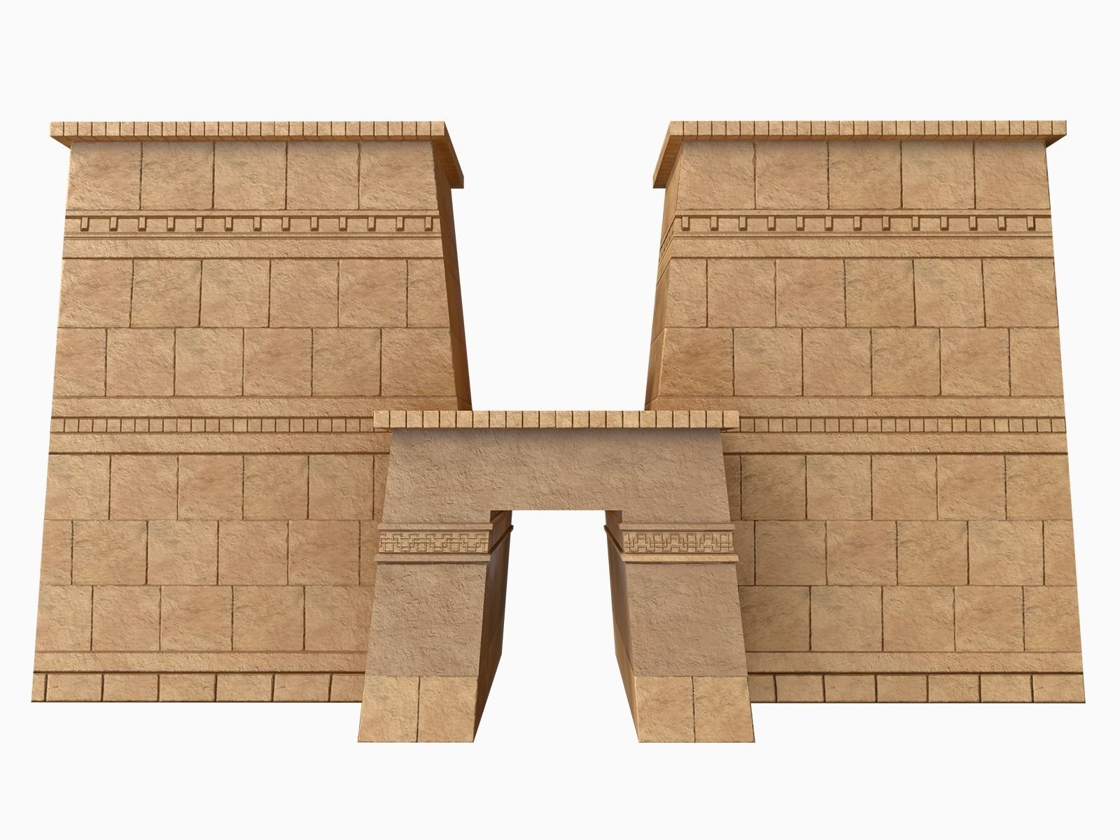 Lowpoly Ancient Temples Collection With Interior Low-poly 3D model_6