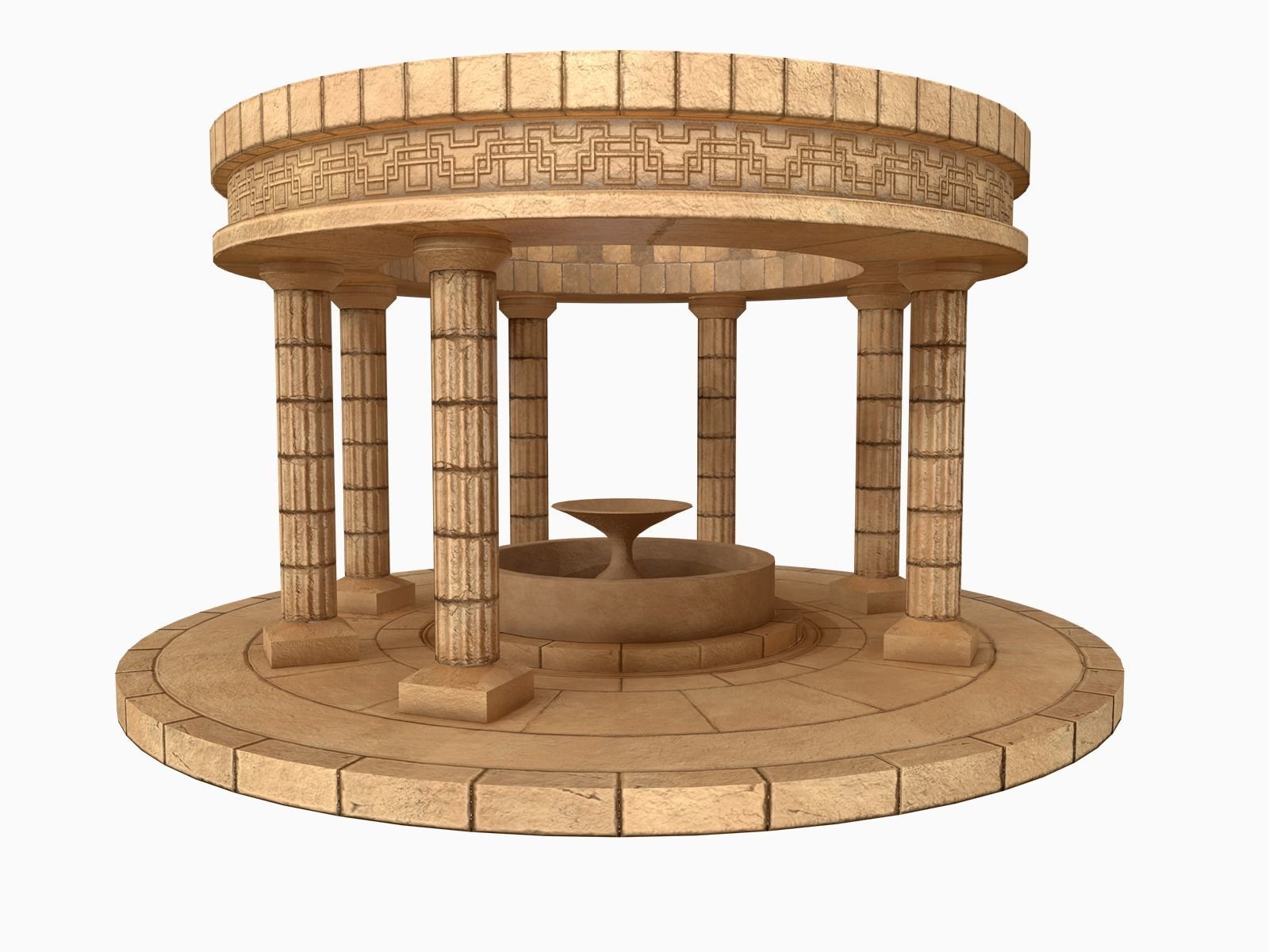 Lowpoly Ancient Temples Collection With Interior Low-poly 3D model_1