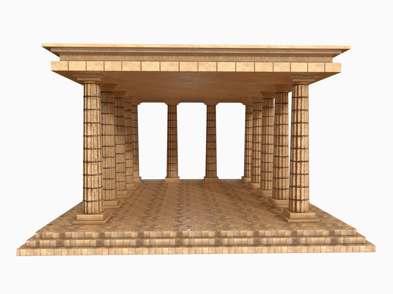 Lowpoly Ancient Temples Collection With Interior Low-poly 3D model_57